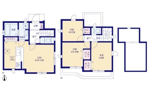 小平市仲町の新築一戸建(間取り)