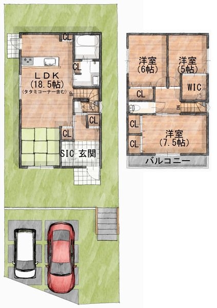 寝屋川市末広町　新築一戸建て　２号棟