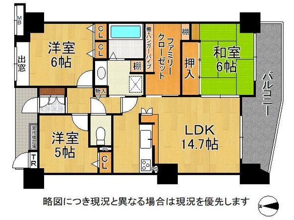 モンセーヌ住吉川公園1番館 中古マンション(間取り)