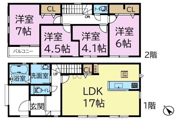 市原市五井西7丁目 新築戸建(間取り)