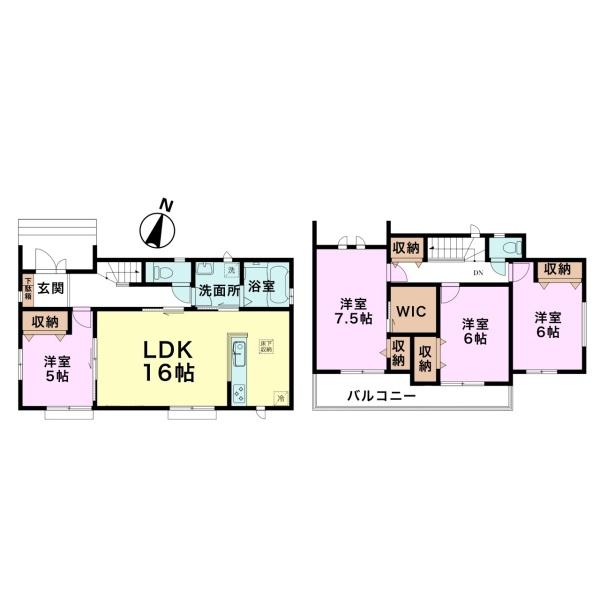 習志野市本大久保4丁目 新築戸建(間取り)