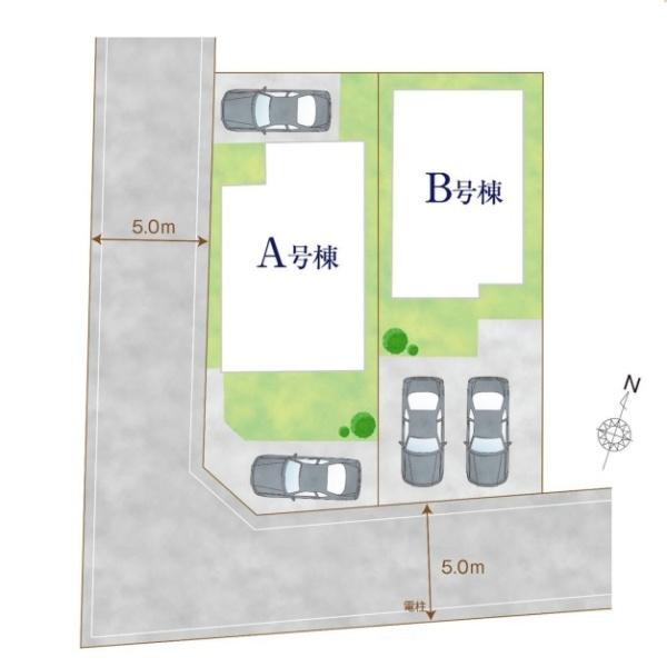 千葉市若葉区千城台東4丁目 新築戸建(全体区画図)