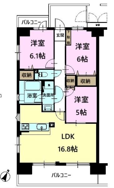 ライオンズマンション蘇我駅前(間取り)