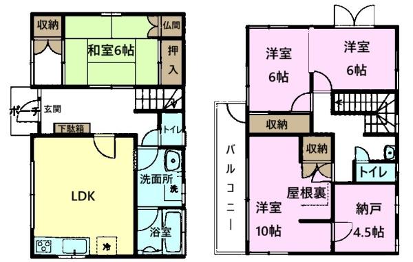 市原市八幡の中古一戸建て(間取り)