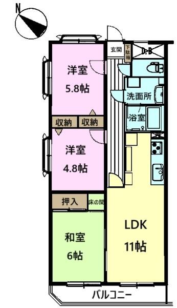 ベルレール小倉台壱番館(間取り)