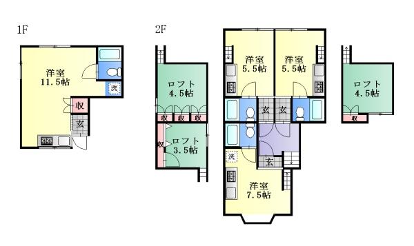 京都市北区平野宮西町、1K×4部屋