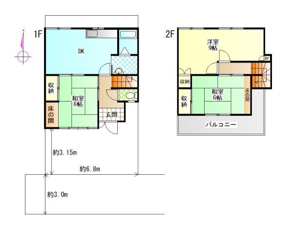 和歌山市小豆島の中古一戸建て(間取り)