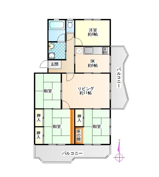 宝塚安倉第一団地4号棟301号室