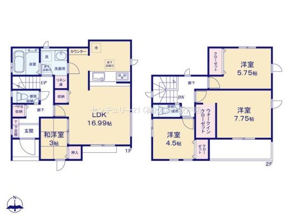 川越市小仙波町12期　新築分譲住宅　全3棟　2号棟