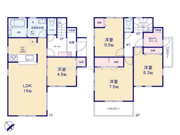 川越市寺尾第6　新築分譲住宅　全2棟　1号棟