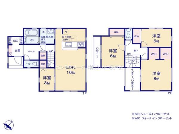川越市大袋新田第5　新築分譲住宅　全2棟　1号棟