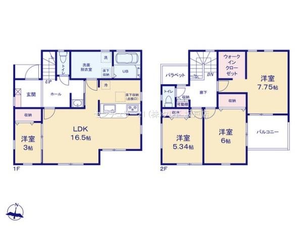 川越市的場第9　新築分譲住宅　全2棟　1号棟