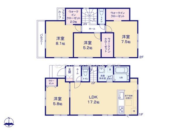 川越市藤木町1期　新築分譲住宅　全2棟　1号棟
