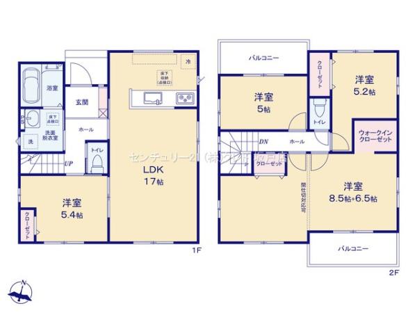 坂戸市片柳5期　新築分譲住宅　全2棟　1号棟