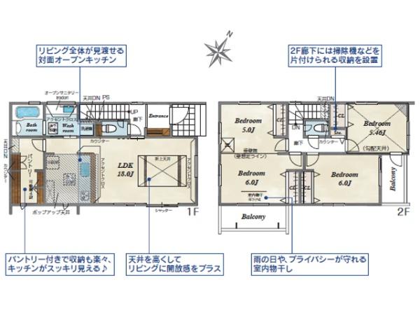 川越市砂新田1丁目3期　新築分譲住宅　全2棟　1号棟