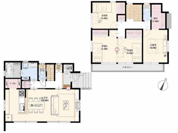 日高市原宿　新築分譲住宅　全2棟　1号棟