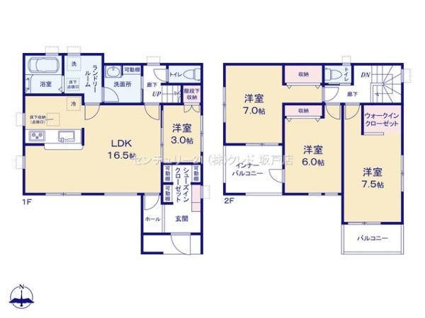 川越市的場第10　新築分譲住宅　全2棟　1号棟