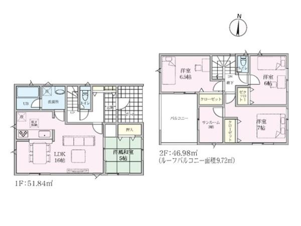 寄居町赤浜第6　新築分譲住宅　全2棟　1号棟