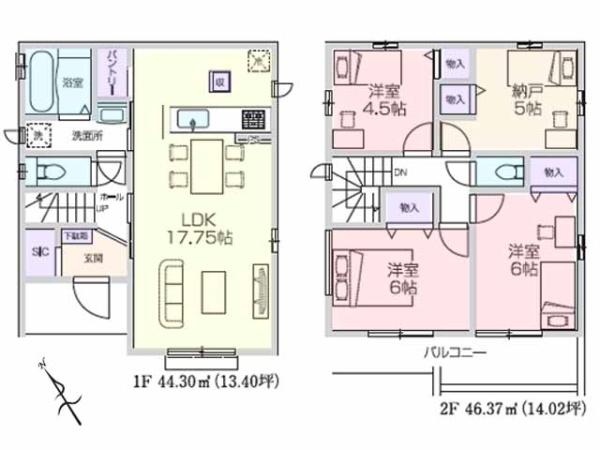 川越市砂新田6期　新築一戸建て　A号棟