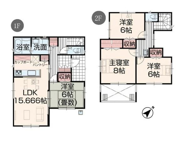 鶴ヶ島市中新田　新築分譲住宅　全3棟　1号棟