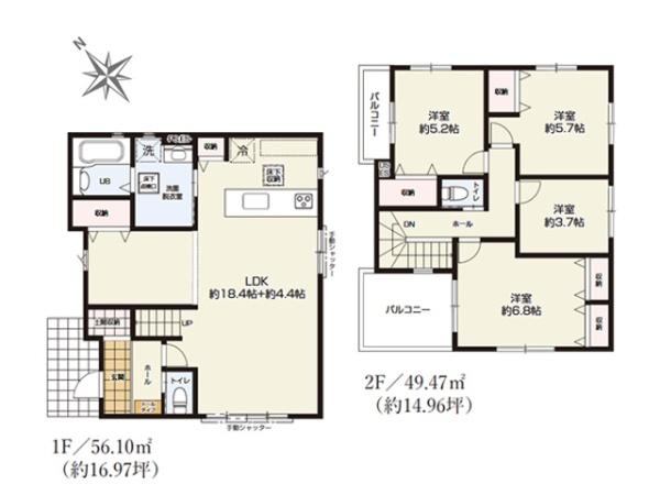 川越市今成5期　新築分譲住宅　全2棟　1号棟