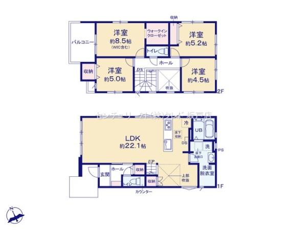 鶴ヶ島市脚折町11期　新築分譲住宅　全3棟　1号棟