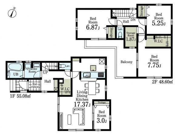 川越市大袋新田第2期　新築分譲住宅　全2棟　1号棟