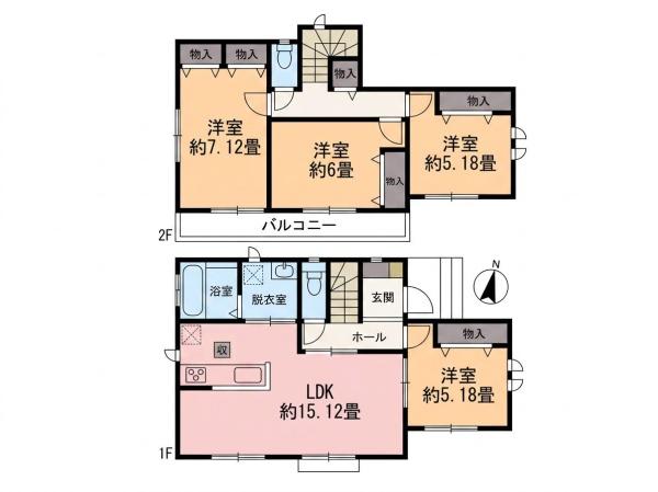 川越市安比奈新田1番1 新築分譲住宅 全7棟 D号棟