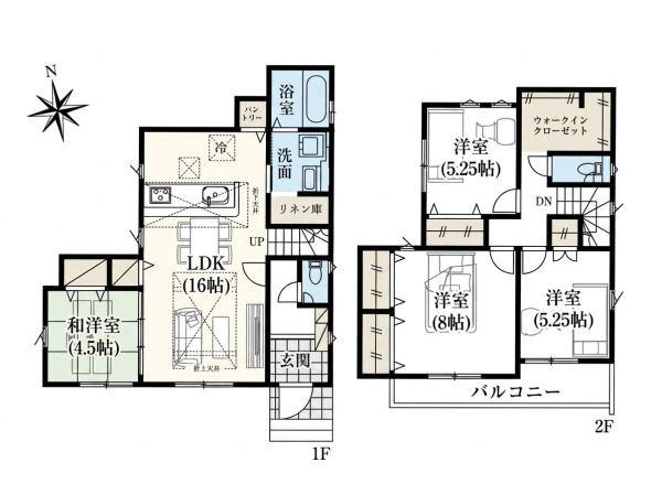 鶴ヶ島市藤金15期　新築分譲住宅　全2棟　1号棟