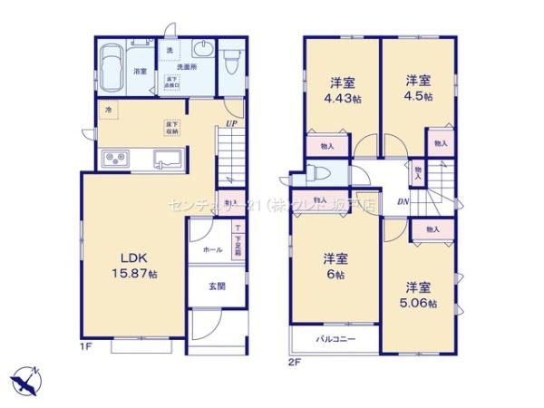 川越市砂新田　新築分譲住宅　全2棟　A号棟