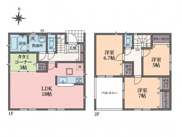 越生町上野東第5　新築分譲住宅　全6棟　1号棟
