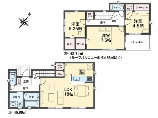 日高市原宿第21　新築分譲住宅　全2棟　1号棟