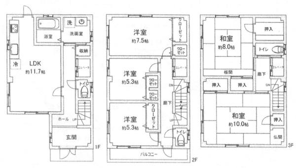 堺市北区金岡町　中古戸建