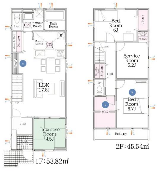 堺市北区百舌鳥本町1丁5号棟　新築戸建
