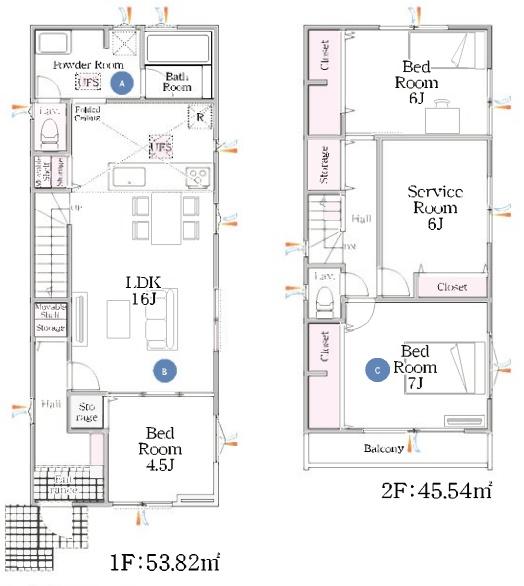堺市北区百舌鳥本町1丁7号棟　新築戸建