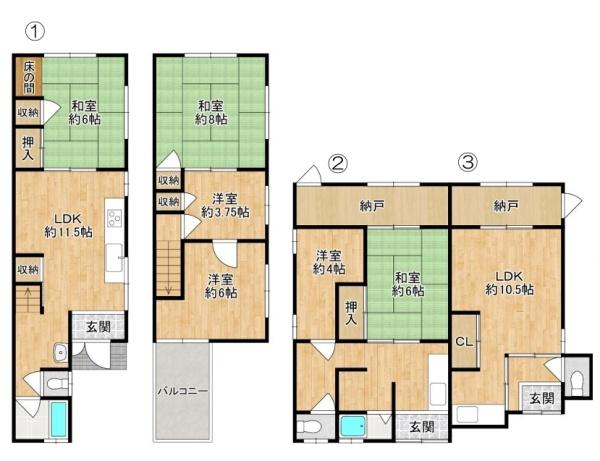 堺市西区浜寺石津町東３丁の中古一戸建て