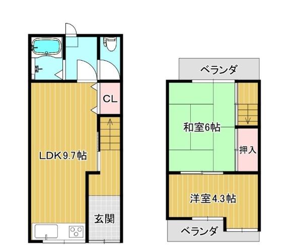 堺市東区日置荘西町４丁の中古テラスハウス