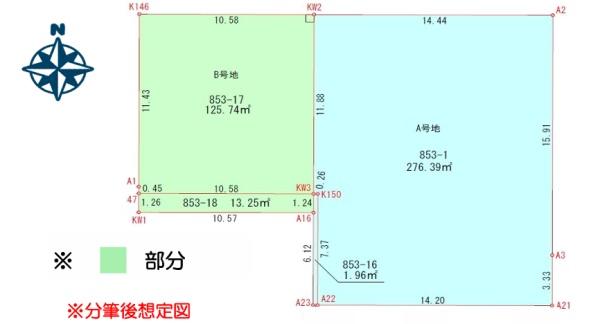 松原市松ケ丘3丁目B号地 売土地