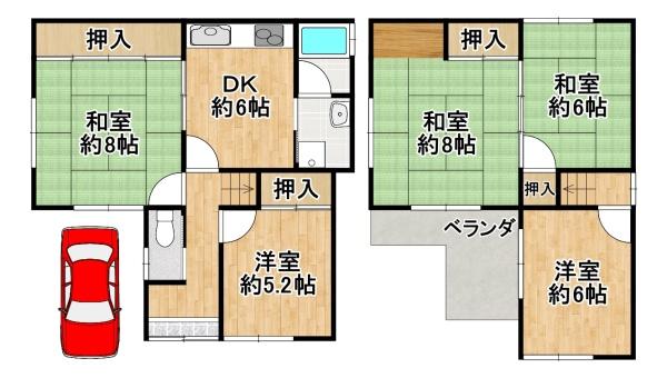 柏原市国分市場１丁目の中古一戸建て