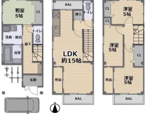 大阪市平野区加美北３丁目の中古一戸建て