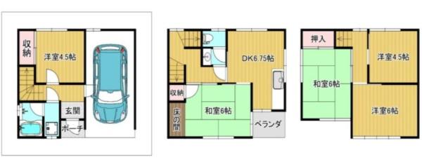 大阪市平野区瓜破4丁目　中古戸建