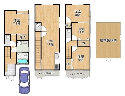 大阪市東住吉区杭全1丁目　中古戸建