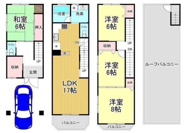 大阪市東住吉区北田辺4丁目　中古戸建