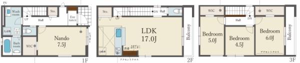 大阪市平野区西脇1丁目　1号棟　新築戸建