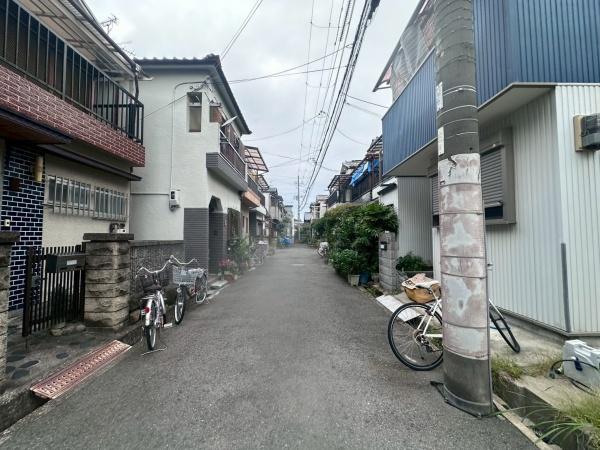 大阪市平野区長吉六反3丁目の土地(前面道路含む現地写真)