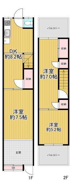 大阪市港区弁天３丁目の中古テラスハウス