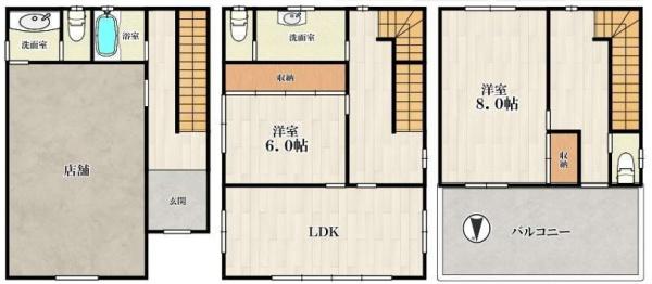大阪市淀川区宮原2丁目　店舗付住宅