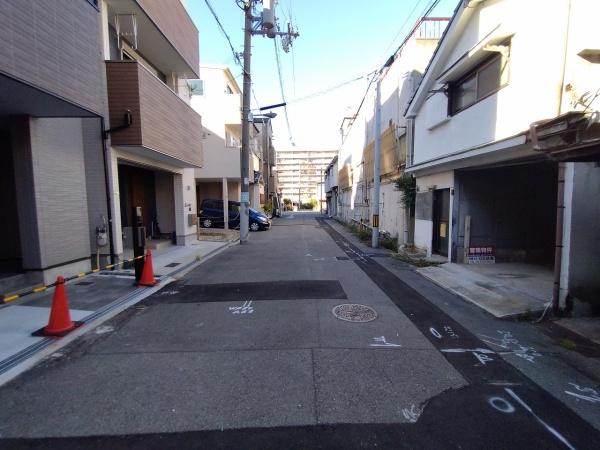 大阪市港区八幡屋2丁目 新築戸建(前面道路含む現地写真)
