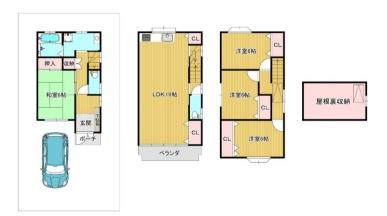 大阪市東淀川区南江口3丁目の中古一戸建て(間取り)