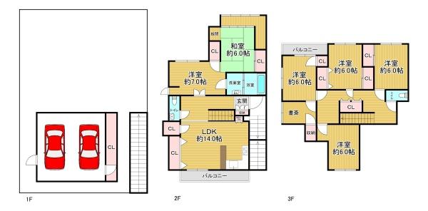 松原市松ケ丘2丁目の中古一戸建て(間取り)